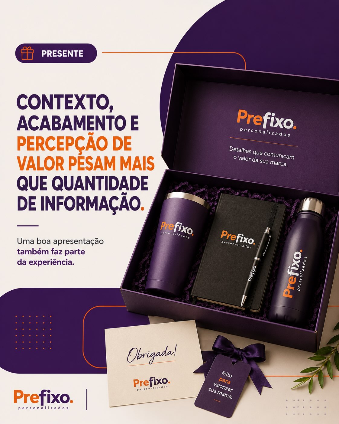 Produtos personalizados Prefixo com a marca aplicada